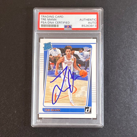 2021 Panini Donruss Optic #218 Tre Mann Signed AUTO PSA Slabbed OKC