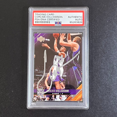 2005-06 Upper Deck #166 Corliss Williamson Signed Card AUTO PSA Slabbed Kings