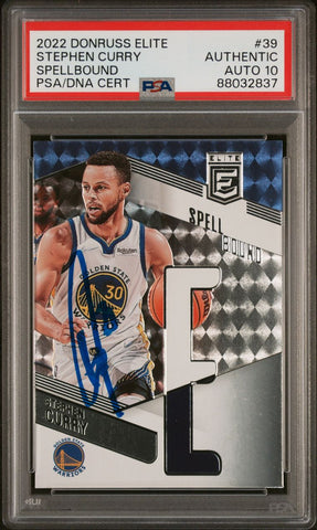 2022 Panini-Donruss Elite Spellbound #39 Stephen Curry Signed PSA Authentic AUTO 10 Slabbed Warriors