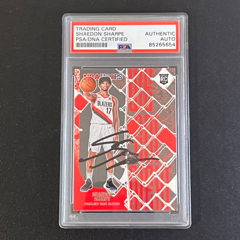 2022-23 Panini Hoops #7 Shaedon Sharpe Signed Card AUTO PSA Slabbed RC Trail Blazers