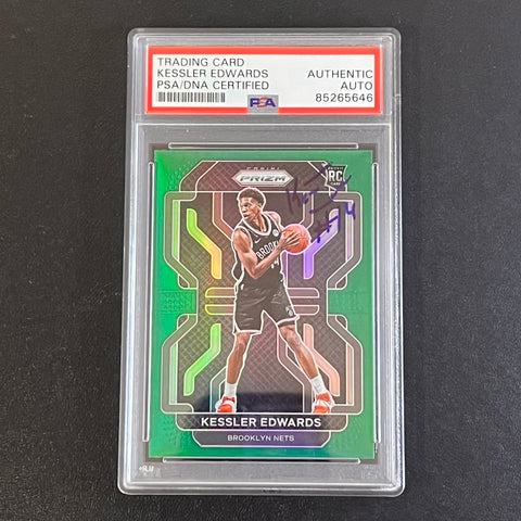 2021-22 Panini Prizm #284 Kessler Edwards AUTO Signed Card PSA/DNA Slabbed Nets