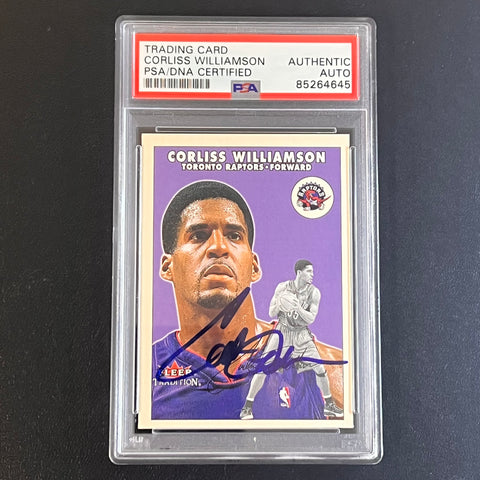 2000-01 Fleer Tradition #8 Corliss Williamson Signed Card AUTO PSA Slabbed Raptors