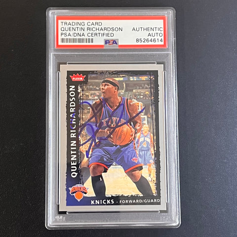 2008-09 NBA Fleer #92 Quentin Richardson Signed Card AUTO PSA Slabbed Knicks