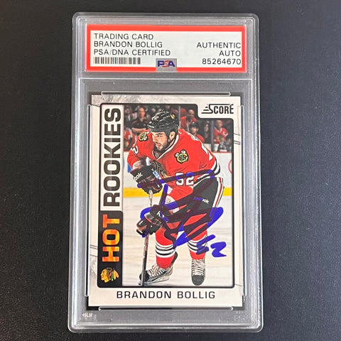 2012-13 Panini Hot Rookies #515 Brandon Bollig Signed Card PSA Slabbed Blackhawks