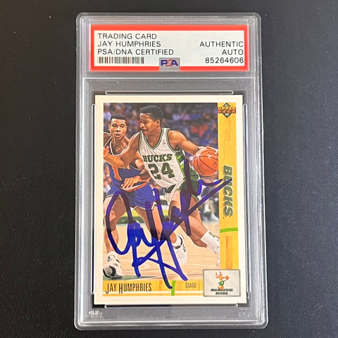 1991-92 Upper Deck #241 Jay Humphries Signed Card AUTO PSA/DNA Slabbed Bucks