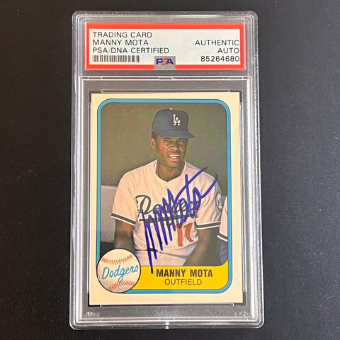 1981-82 Fleer #141 Manny Mota Signed Card PSA/DNA Slabbed AUTO Dodgers