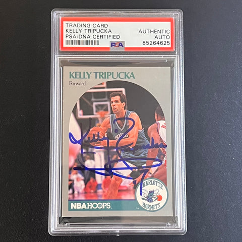 1990-91 NBA Hoops #59 Kelly Tripucka Signed Card AUTO PSA/DNA Slabbed Hornets