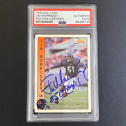 1991-92 Pacific NFL #355 Jim Morrissey signed card PSA/DNA Slabbed Signed AUTO Bears