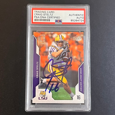 2008-09 Topps Upper Deck NFL Draft Edition #19 Craig Steltz RC signed card PSA/DNA slabbed AUTO LSU