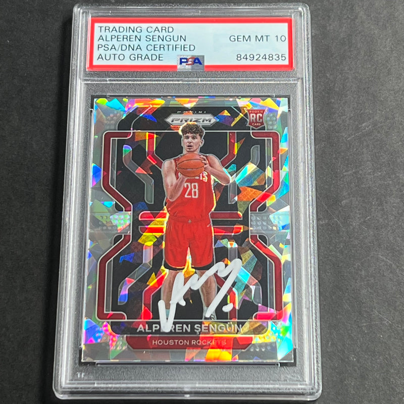 2021-22 Panini Prizm Ice #318 Alperen Sengun Auto Grade 10 PSA Slabbed RC Rockets