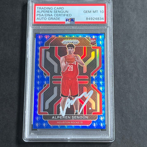 2021-22 Panini Prizm NBA 75th #318 Alperen Sengun Auto Grade 10 PSA Slabbed RC Rockets
