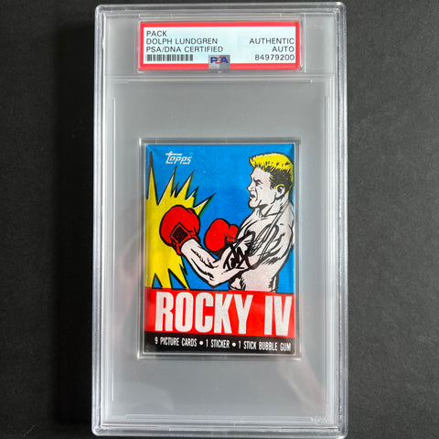 1985 Topps Rocky IV Signed Pack Dolph Lundgren PSA Ivan Drago