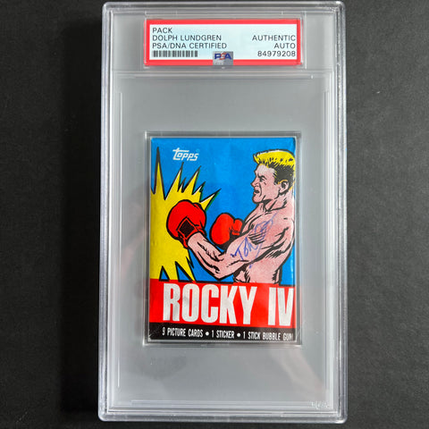 1985 Topps Rocky IV Signed Pack Dolph Lundgren PSA Ivan Drago