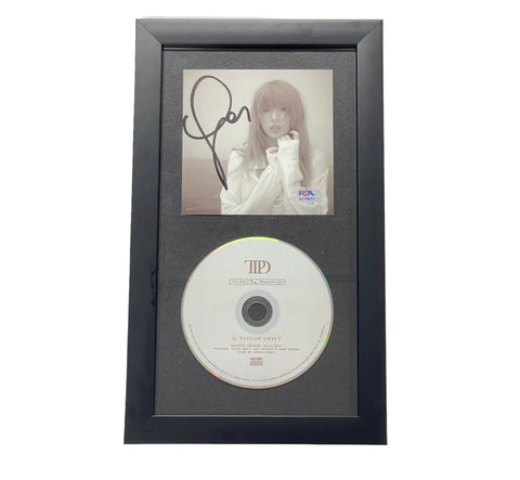 Taylor Swift Signed CD Cover Framed PSA/DNA The Tortured Poets Department TTPD