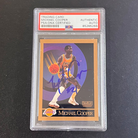 1990 Skybox #134 Michael Cooper Signed Card AUTO PSA Slabbed Lakers