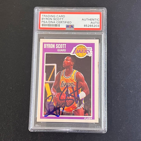 1995-96 Fleer #78 Byron Scott Signed Card AUTO PSA Slabbed Lakers