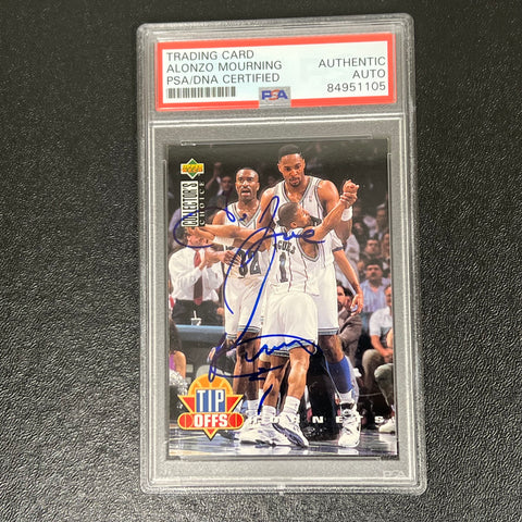 1994 UpperDeck #168 Alonzo Mourning Signed Card AUTO PSA/DNA Slabbed Hornets