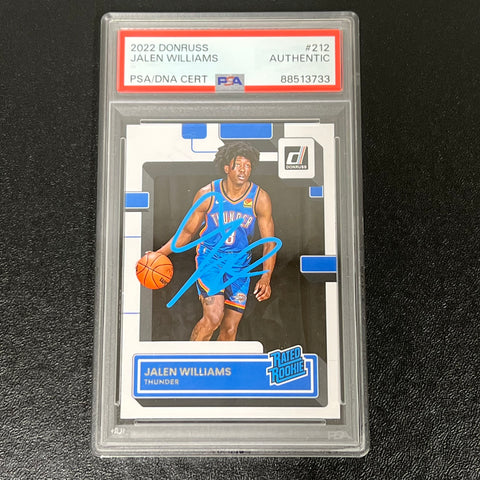 2022-2023 Panini Donruss Basketball #212 Jalen Williams Signed Card PSA AUTO Slabbed Thunder