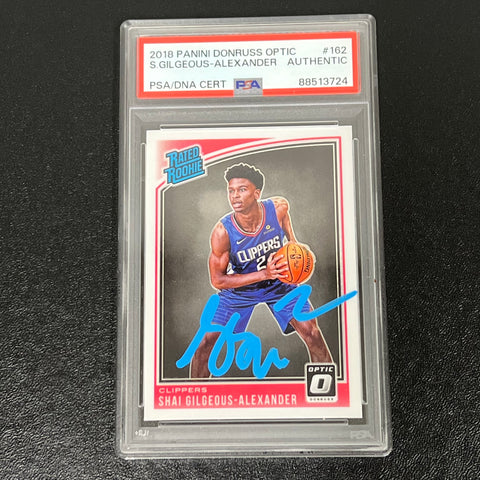 2018-19 Panini Donruss #162 Shai Gilgeous-Alexander Signed Card AUTO PSA Slabbed RC