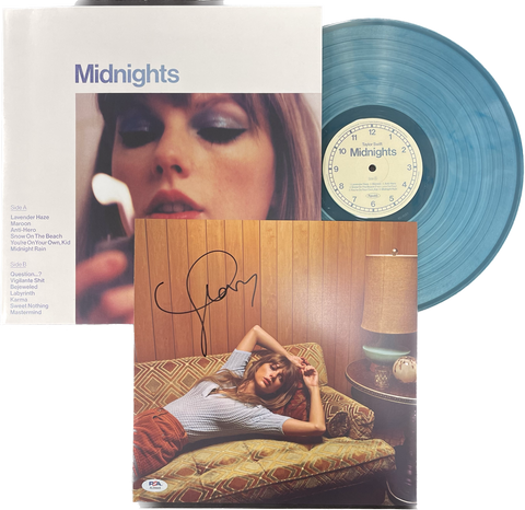 Taylor Swift Signed Moonstone Vinyl Insert PSA/DNA Autographed Midnights