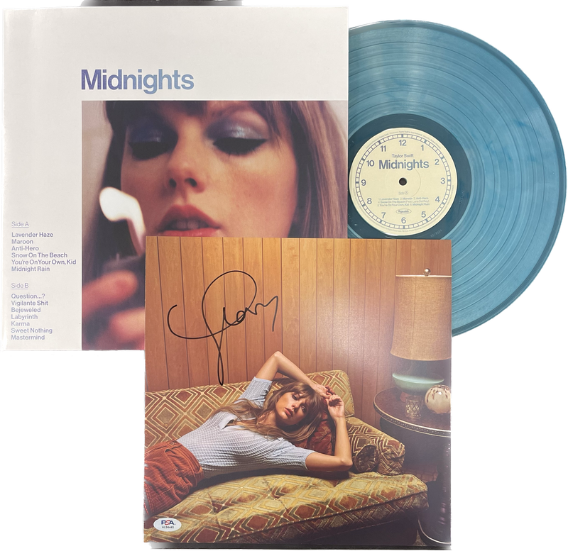Taylor Swift Signed Moonstone Vinyl Insert PSA/DNA Autographed Midnights