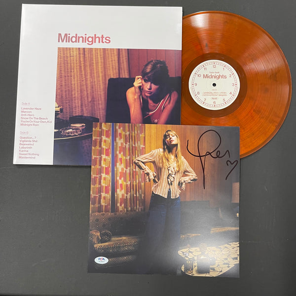 [signed] Taylor swift midnights vinyl deals blood moon edition with signed photo