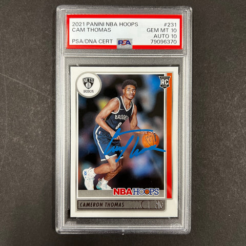 2021 Panini Hoops #231 Cameron Thomas Signed Card  AUTO 10 PSA/DNA Slabbed