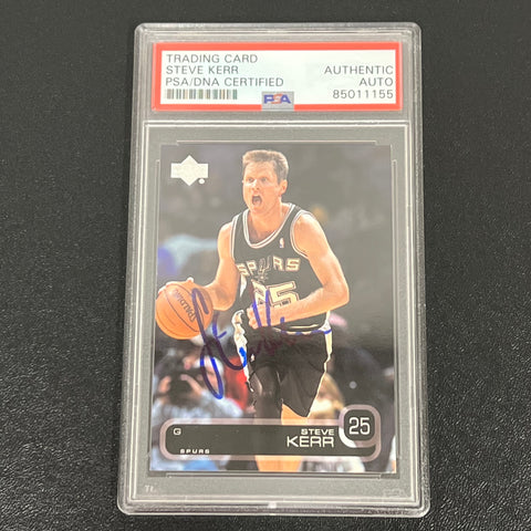 2003 Upper Deck #364 Steve Kerr Signed Card AUTO PSA Slabbed Spurs