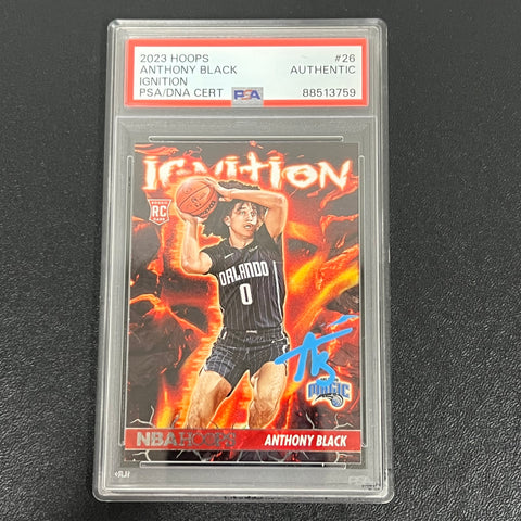 2023-24 Panini NBA Hoops Ignition #26 Anthony Black Signed Card AUTO PSA Slabbed RC Magic