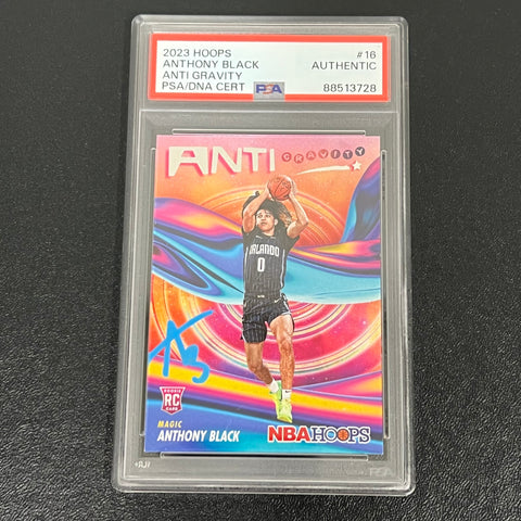 2023-24 Panini NBA Hoops Anti Gravity #16 Anthony Black Signed Card AUTO PSA Slabbed RC Magic