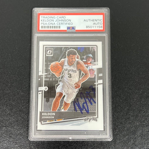 2020-21 Panini Optic #10 Keldon Johnson Signed Card AUTO PSA Slabbed Spurs