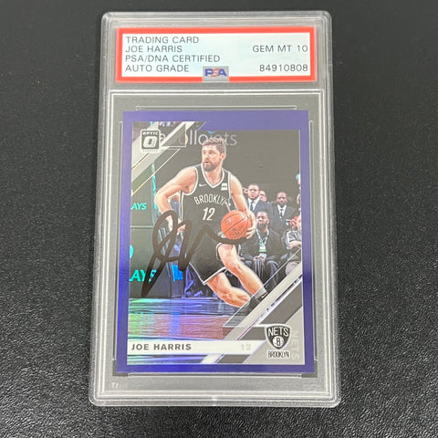 2019-20 Panini Prizm #122 Joe Harris Signed Card GEM MT 10 PSA Slabbed Brooklyn Nets