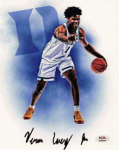 VERNON CAREY signed 8x10 Photo PSA/DNA Duke Blue Devils Autographed