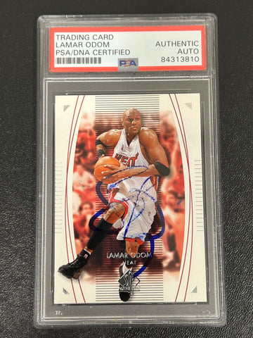 2004 Upper Deck #42 Lamar Odom Signed Card AUTO PSA Slabbed Miami Heat