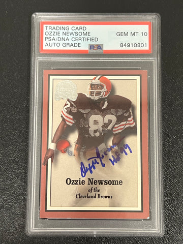 2000 Fleer #5 Ozzie Newsome Signed Card AUTO 10 PSA slabbed Browns