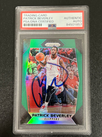 2017-18 NBA Hoops #212 Patrick Beverley Signed Card AUTO PSA Slabbed Rockets