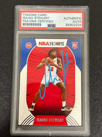 2020-21 Panini Hoops #233 Isaiah Stewart Signed Card AUTO PSA Rookie Pistons