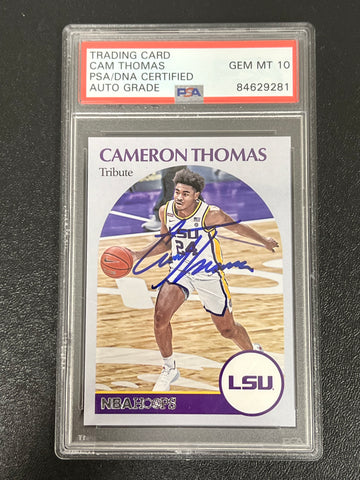 2021 Panini Chronicles #65 Cameron Thomas Signed Card PSA/DNA AUTO 10