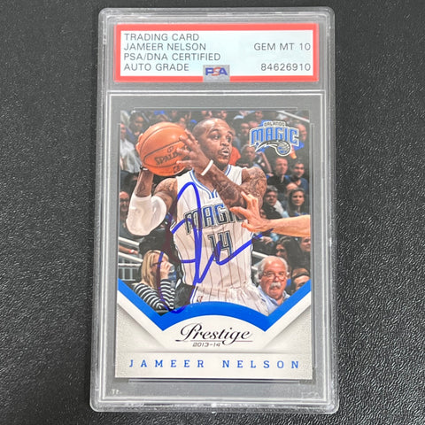 2013-14 Panini Prestige #94 Jameer Nelson Signed Card AUTO PSA Slabbed Magic