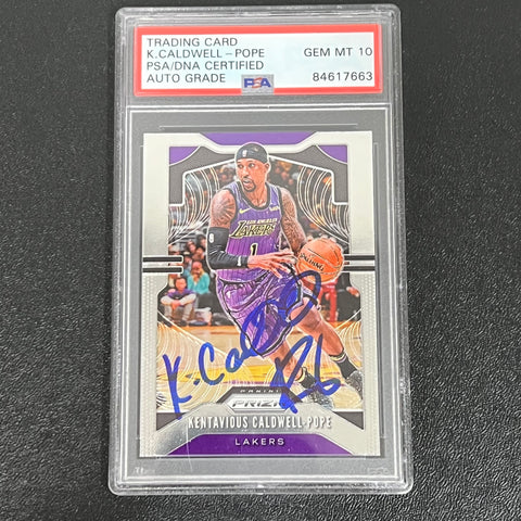 2019-20 Panini Prizm #224 Kentavious Caldwell-Pope Signed Card AUTO 10 PSA Slabbed Lakers