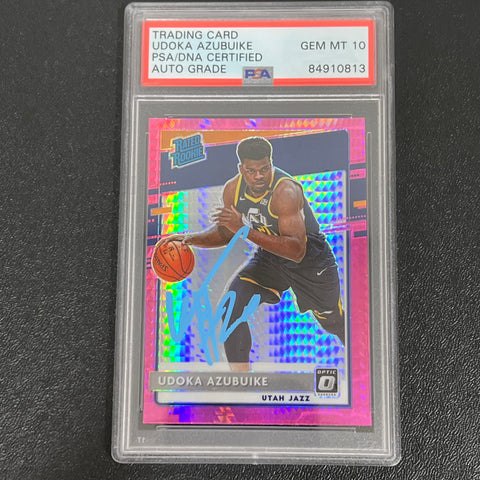 2020-21 Panini Donruss Optic #177 Udoka Azubuike AUTO Signed Card PSA/DNA Encapsulated Jazz