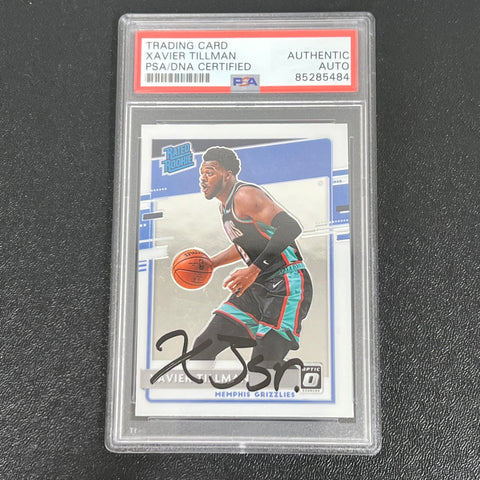 2020-21 Panini Donruss Optic #185 Xavier Tillman signed card AUTO PSA/DNA Slabbed Grizzlies