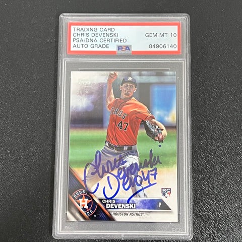 2016 Topps Update #US270 Chris Devenski Signed Card PSA Slabbed AUTO 10 Astros RC