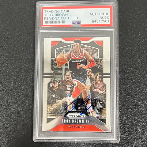 2019-20 Panini Prizm #196 TROY BROWN Signed Card AUTO PSA Slabbed Wizards