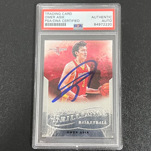 2012-13 Panini Brilliance #75 Omer Asik Signed Card AUTO PSA Slabbed Rockets