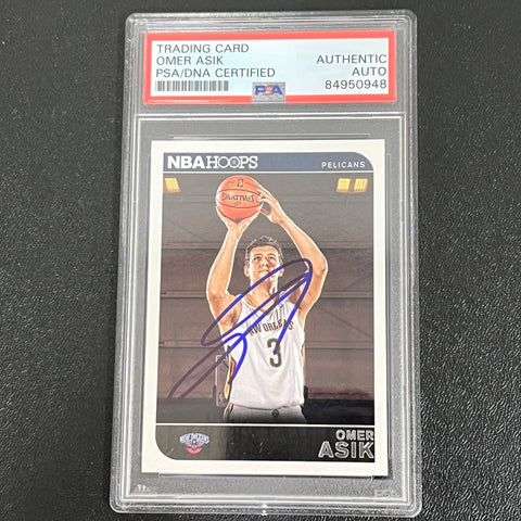 2014-15 Panini Hoops #184 Omer Asik Signed Card AUTO PSA/DNA Slabbed Pelicans