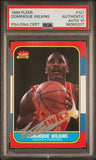 1986 Fleer Dominique Wilkins #121 Signed Card AUTO 10 PSA Slabbed Hawks