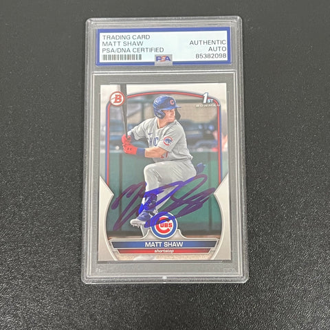 2023 Topps Bowman 1st #BD-33 Matt Shaw signed Card AUTO PSA/DNA Chicago Cubs