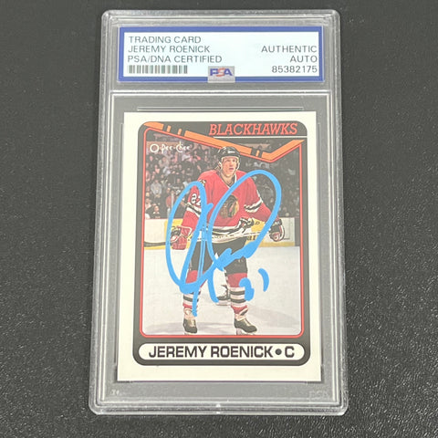 1990 O Pee Chee #7 Jeremy Roenick Signed Card AUTO PSA slabbed Blackhawks