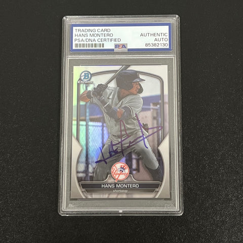 2023 Topps Chrome #BDC-12 Hans Montero Signed Card AUTO PSA Slabbed New York Yankees